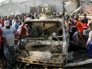 وقع الانفجار في سوق مزدحم لبيع البضائع بالجملة