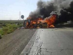 حادث مروري ضمن الطريق السريع كوت بغداد قرب قضاء النعمانية