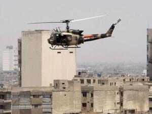 مروحية تابعة للجيش العراقي تحلق فوق العاصمة بغداد
