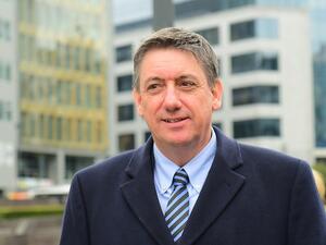 Belgium Interior Minister Jan Jambon arrives at the European Commission to take part in a ceremony in memory of the victims of Brussels' terror attacks on March 23, 2016 in Brussels. (AFP/Emmanuel Dunand)