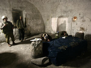 Jews at prayer in Joseph's Tomb in the West Bank city of Nablus. (AFP/File)
