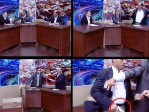 النائب الشوابكة يشهر السلاح بوجه منصور مراد خلال برنامج حواري