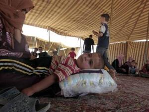 طفل سوري مريض في مخيم في الاردن/أ.ف.ب