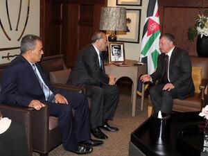 الملك خلال لقائه عددا من الأعضاء العرب في الكنيست الإسرائيلي
