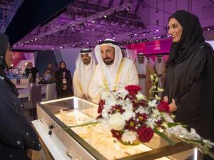 His Highness Sheikh Dr. Sultan bin Muhammad Al Qasimi at the event.