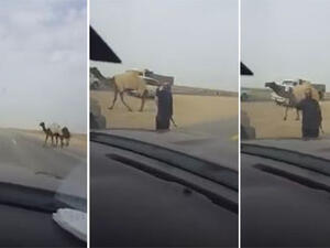 مواطن يوقف الطريق بالسلاح