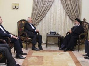 الأمين العام لحزب الله اللبناني حسن نصرالله ووزير الخارجية الإيراني محمد جواد ظريف