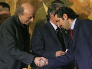  رئيس اللقاء الديمقراطي وليد جنبلاط ورئيس الحكومة اللبنانية سعد الحريري