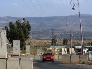 نقطة تفتيش اسرائيلية عند قرية الغجر جنوب لبنان 