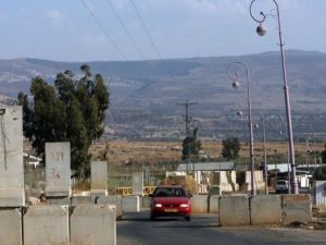 نقطة تفتيش اسرائيلية عند قرية الغجر جنوب لبنان 