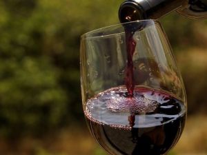 كاس من النبيذ اللبناني الاحمر
