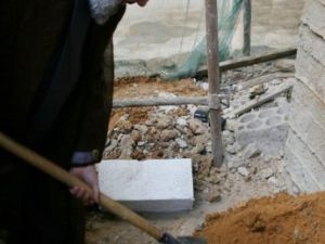 صورة وزعها اعلام حزب الله تظهر الامين العام السيد حسن نصرالله يزرع شجرة امام منزله في حارة حريك
