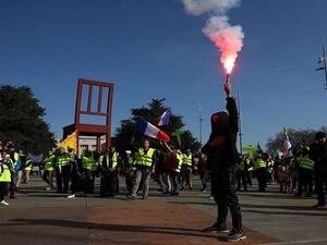 من احتجاجات السترات الصفراء في فرنسا