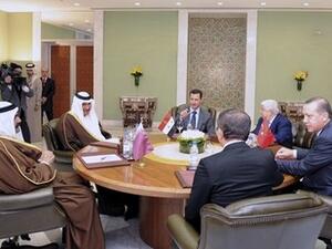 زعماء سوريا وتركيا والسعودية ومعهم وزراء خارجياتهم خلال اجتماعهم في دمشق