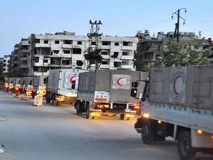 ينتظر إدخال نحو 70 شاحنة من المساعدات إلى مدينة مضايا بريف دمشق