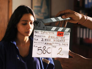 A scene from the Palestinian movie "3000 Nights". (35mmfrombeirut) 