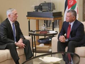 His Majesty King Abdullah meets with US Secretary of Defence James Mattis.(Photo: The Royal Court)
