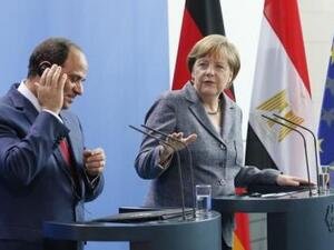 المستشارة الالمانية انجيلا ميركل والرئيس المصري عبد الفتاح السيسي في برلين
