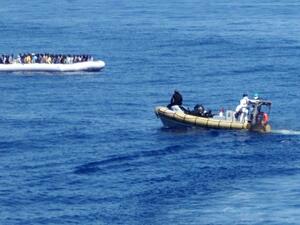 A boat carrying dozens of migrants capsized Monday off the coast of Italy. (AFP/File) 