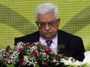 Palestinian Authority president Mahmoud Abbas attends a Fatah "Revolutionary Council" meeting in the Palestinian West Bank city of Ramallah on Wednesday.