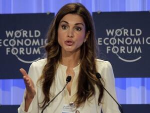 Queen Rania of Jordan highlights the issue of unemployment at the World Economic Forum at the Dead Sea, Jordan.