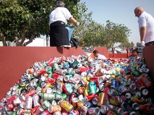 The collected cans were sent for recycling and were prevented from being dumped in a landfill