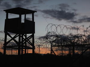 A watch tower looms above a now-closed area of the U.S. prison in Guantanamo Bay. (source: Joe Raedle/Getty Images)