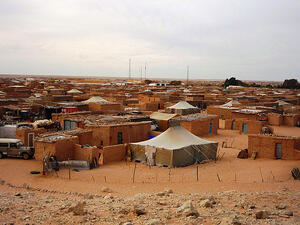 The Green March of 1975 displaced many Sahrawis from Western Sahara into Algerian refugee camps that are now considered some of the oldest and largest refugee camps in the world (Courtesy of Wikimedia) The Green March of 1975 displaced many Sahrawis from Western Sahara into Algerian refugee camps that are now considered some of the oldest and largest refugee camps in the world (Courtesy of Wikimedia)