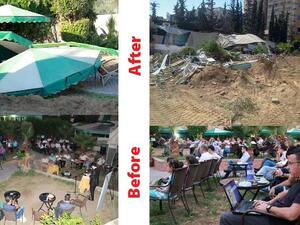 Before and after: The Al-Etehad Gallery in Gaza Before and after: The Al-Etehad Gallery in Gaza