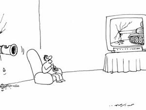 A cartoon by Abdul Raheem Yassir, part of the Iraqi pavilion at the Venice Biennale. (Image: Ruya Foundation)