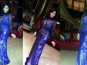 Ahlam's sparkly dress conceals her extreme weight loss.