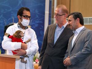 Monkey envy: Ahmadinejad is reportedly keen to follow Pishgam into orbit 