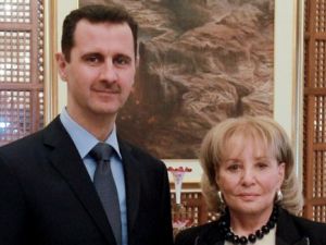 Bashar Al-Assad pictured with a somber Barbara Walters. (Image courtesy of "mail.com") Bashar Al-Assad pictured with a somber Barbara Walters. (Image courtesy of "mail.com")