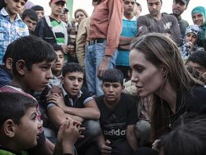 Angelina Jolie's visit to a Syrian refugee camp in Jordan.