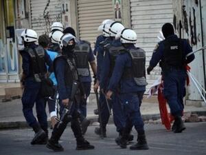 Police in Bahrain at one of the protests