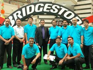 The Bridgestone Tyre Safety and Eco Station roadshow at the Al Wahda Mall, Abu Dhabi