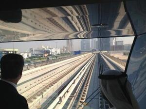 The British PM rides the newly built Dubai metro