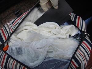 The luggage that contained the duplicated banknotes