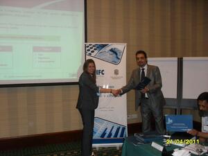 Participants received certificates from Dr. Majdy Zuriekat, Administrative and Financial Director at TAGSB and Yehia El Husseiny, Operations Officer at IFC