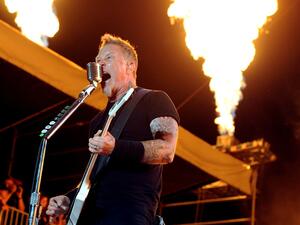Musician James Hetfield of Metallica performs onstage. Musician James Hetfield of Metallica performs onstage.