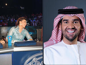 UAE singer Ahlam is over the moon as she welcomes Emirati singer Hussain al Jasmi to the Arab Idol stage this Saturday. (Image: Albawaba edit)