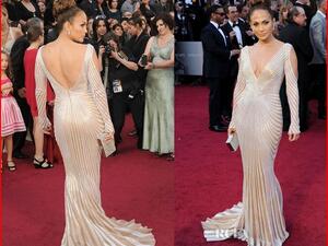 J Lo's mini-me Barbie doll will be donning a miniature copy of her Zuhair Murad Golden Globes gown. (Image courtesy of woman.tv)