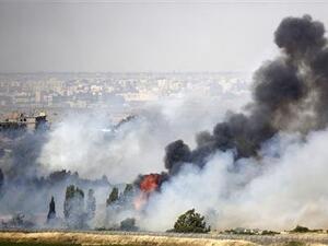 نيران تشتعل قرب معبر القنيطرة