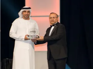 Mahir Julfar, Commercial Director of DWTC receiving the award on behalf of Dubai World Trade Centre