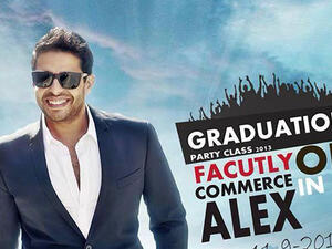 Mohamed Hamaki performed at the 68th graduation ceremony at Alexandria University in Egypt. (Image: Facebook)