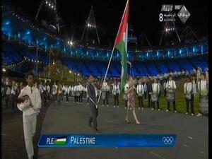 The Palestinian delegation at the Olympics opening ceremony