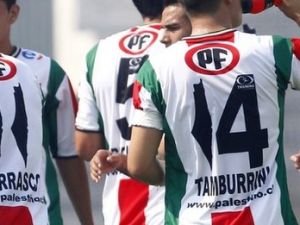 The number ones on the shirts take the shape of pre-1948 Palestine. (AFP)