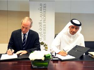 Abdul Aziz Al Emadi, CEO of Msheireb Hospitality and Peter Norman, Senior Vice President, Acquisitions and Development, Hyatt International Europe, Africa and Middle East