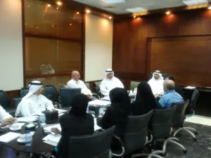 The agenda of the meeting focused on the achievements and progress in the Environment, Health and Safety Management System in the building and construction sector in the Emirate of Abu Dhabi 
