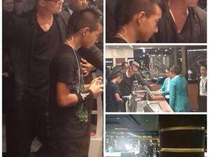 Brad Pitt spotting in Dubai duty-free with son Maddox (Image: Twitter)